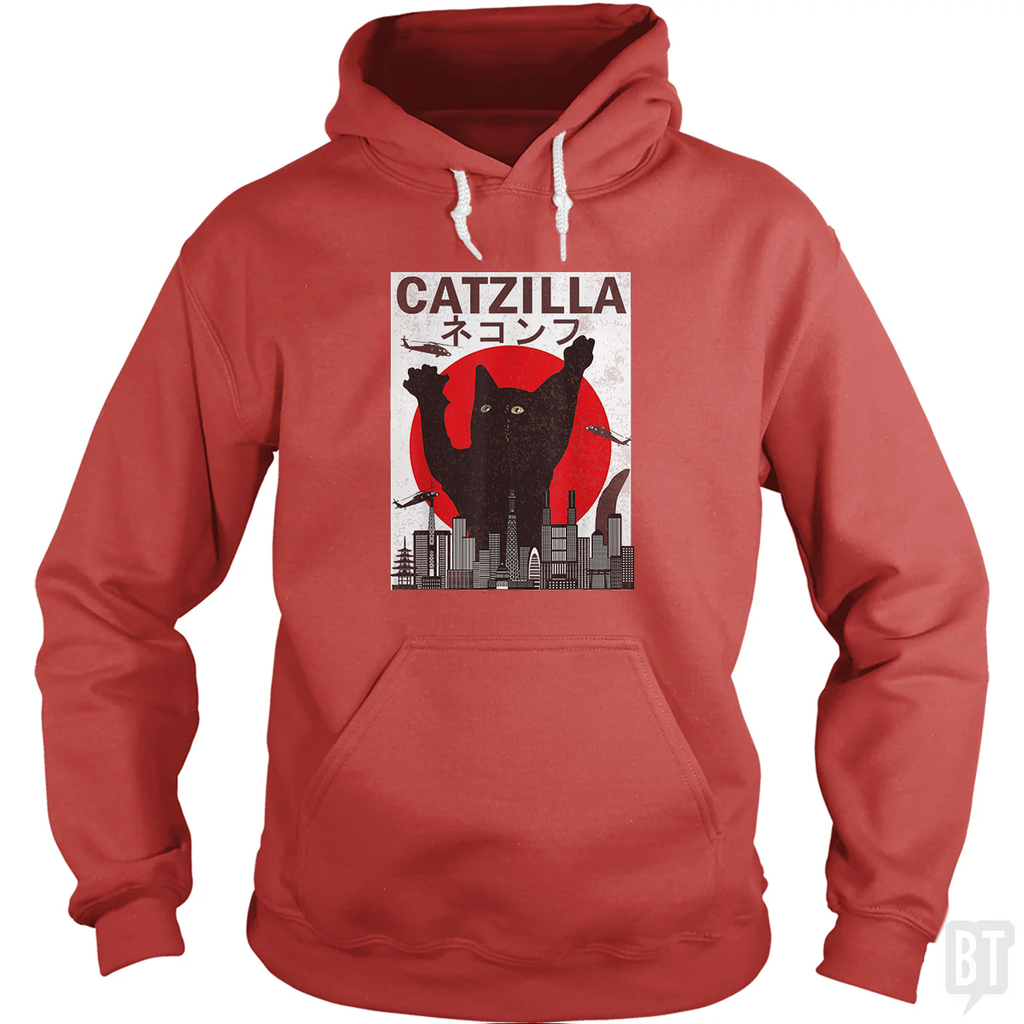 Vintage Catzilla Japanese Sunset Hoodie