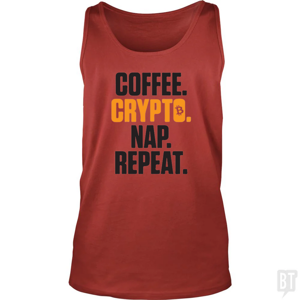 Coffee Crypto Nap Repeat Tank Top