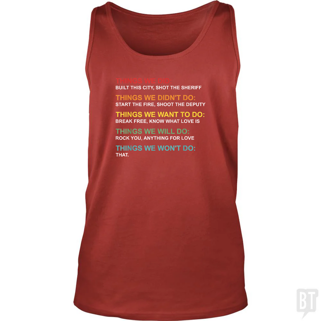 Things We Did Tank Top