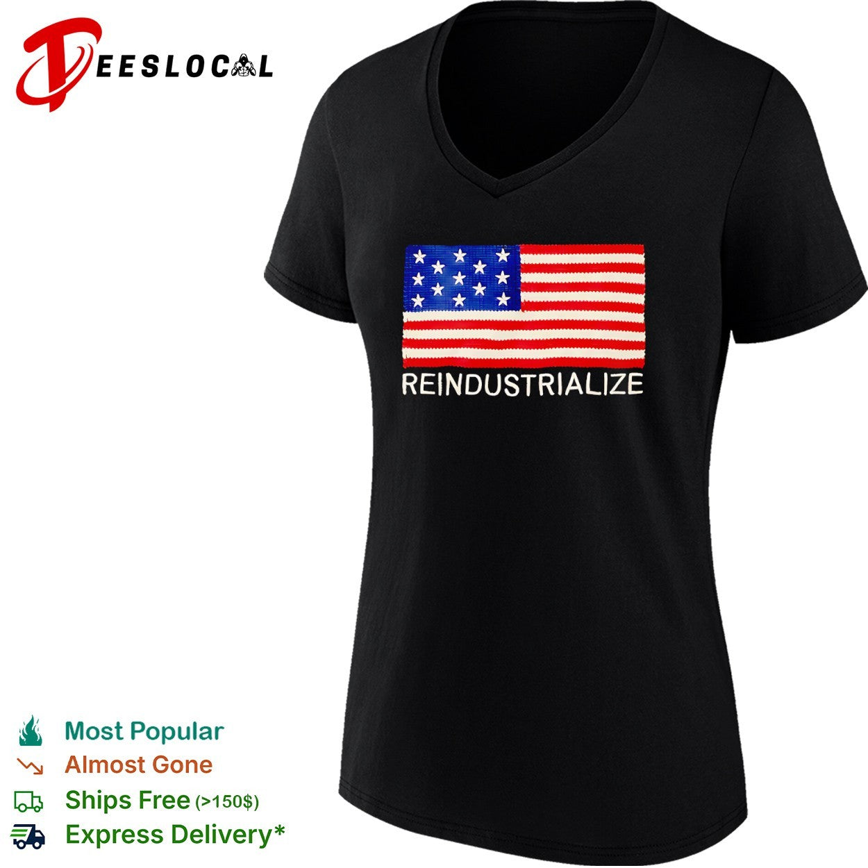 Reindustrialize United States Flag shirt
