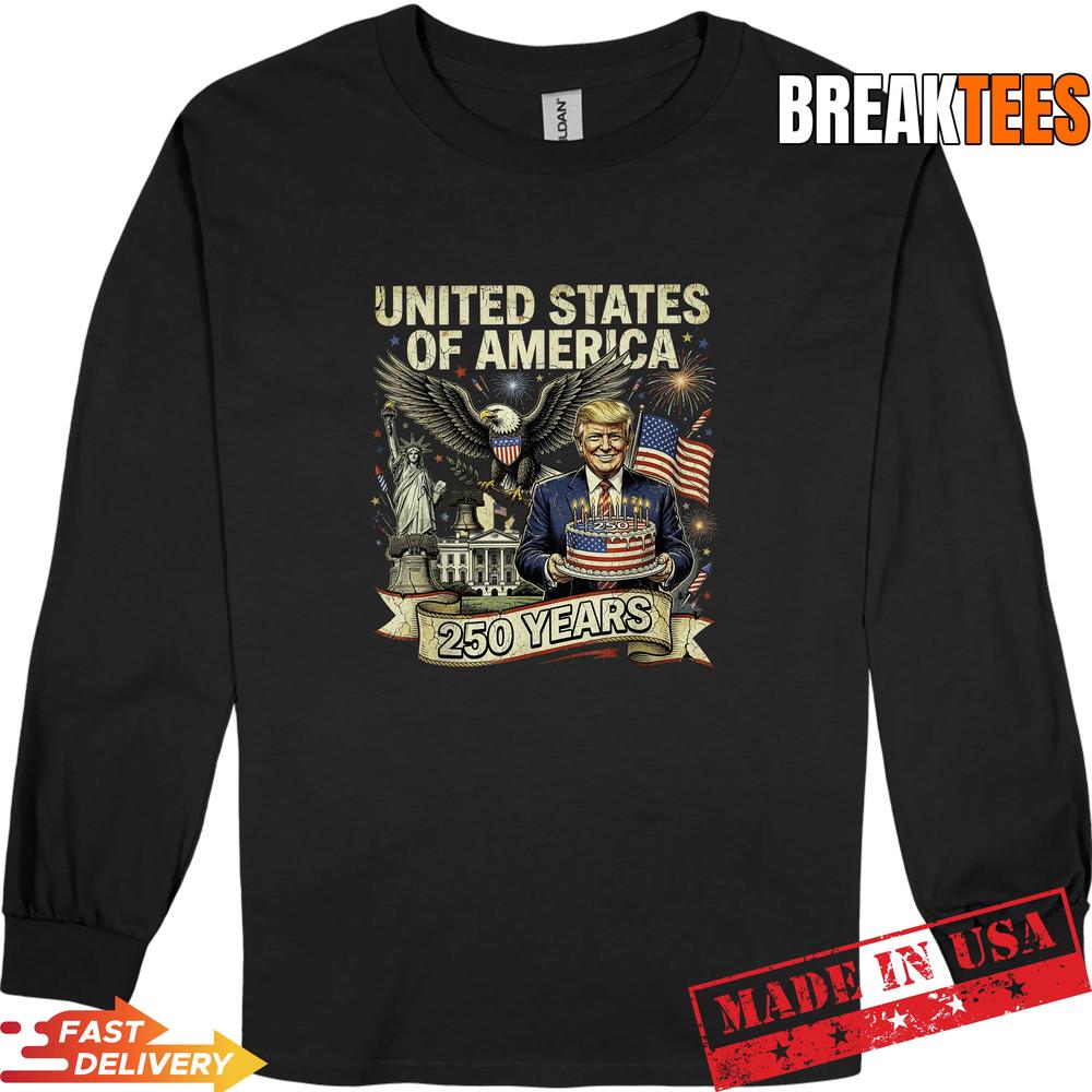 Retro 250th Birthday of America 250 Years 4th of July Trump T-Shirt