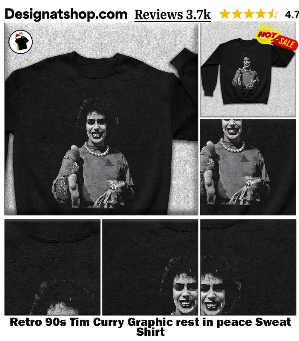 Retro 90s Tim Curry Graphic rest in peace shirt