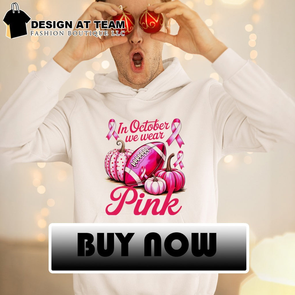 Retro Pumpkin Football In October We Wear Pink Warriors Cancer Survivor shirt