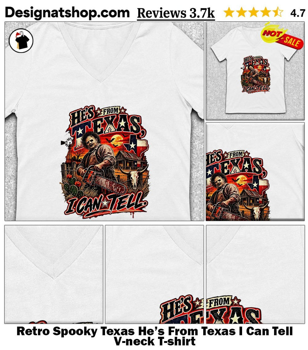 Retro Spooky Texas He’s From Texas I Can Tell shirt