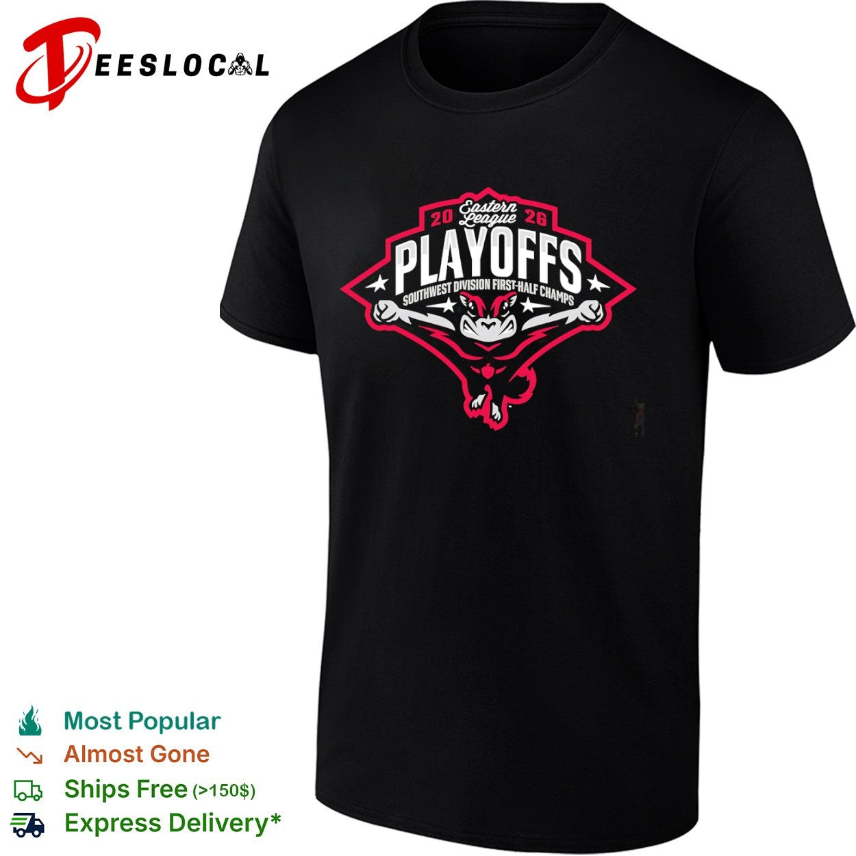 Richmond Flying Squirrels Eastern League 2026 playoffs Southwest Division first half champs mascot shirt