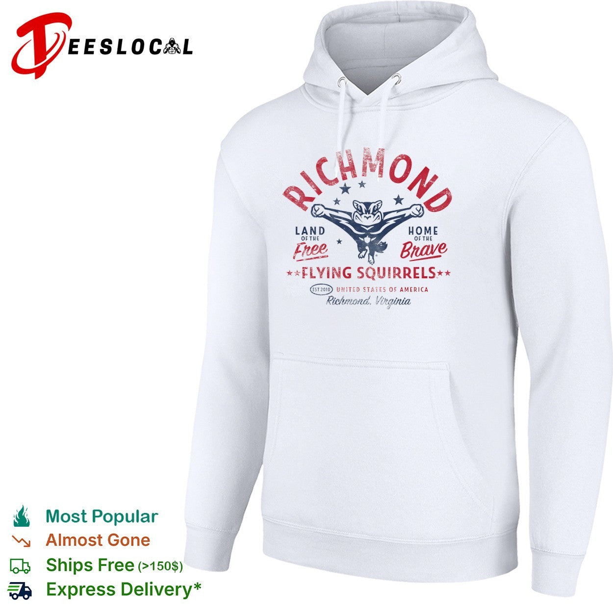 Richmond Flying Squirrels land of the free home of the brave United States of America shirt