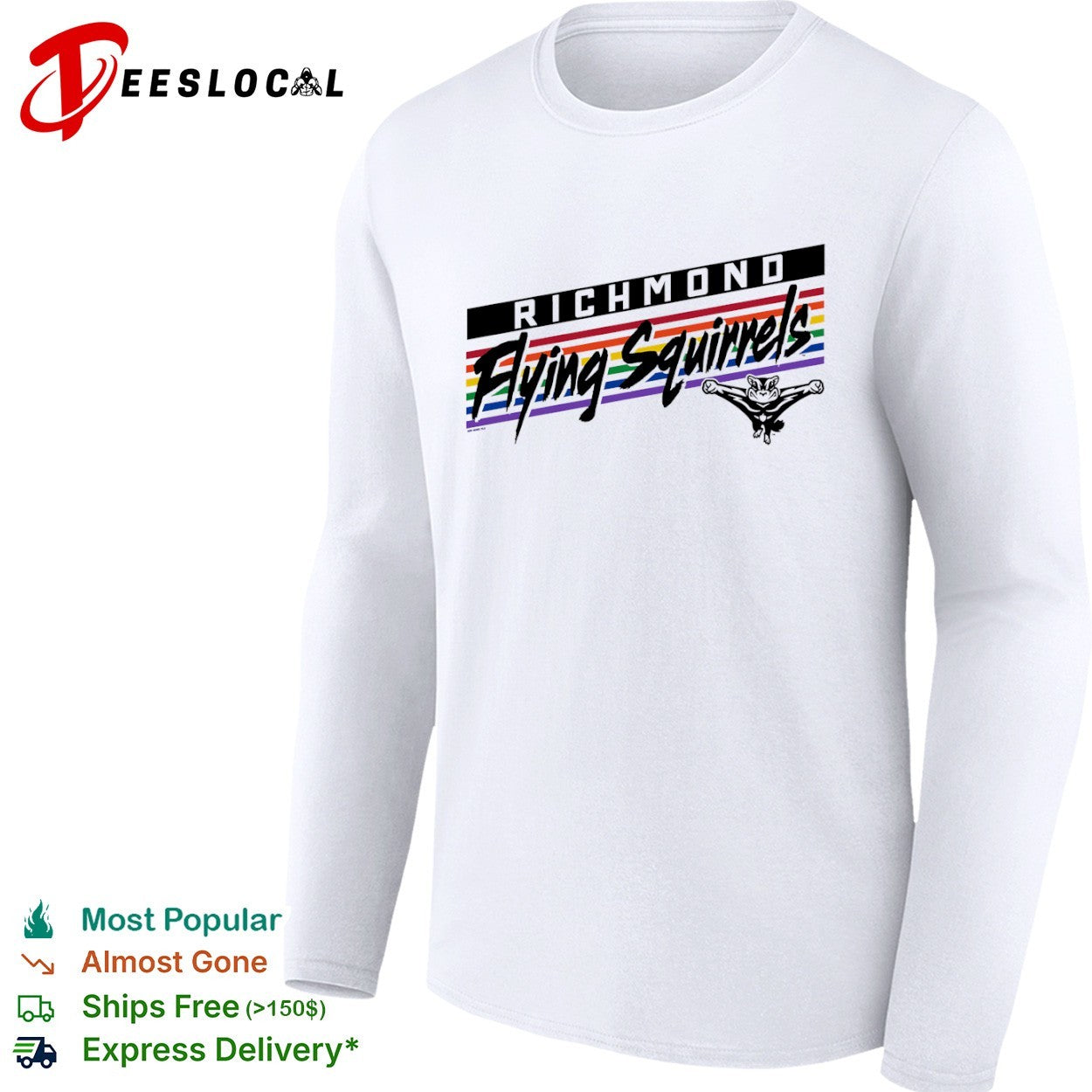 Richmond Flying Squirrels rainbow shirt