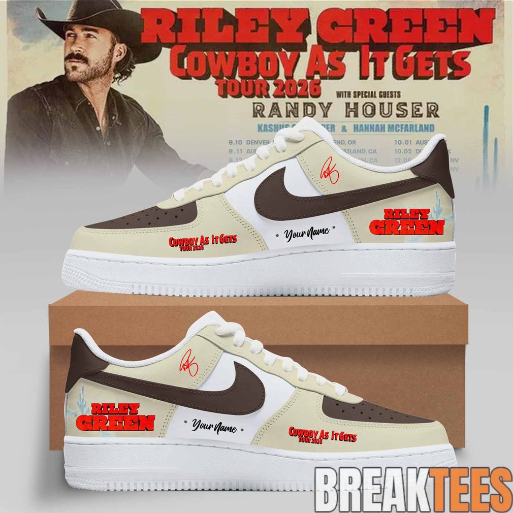 Riley Green Cowboy As It Gets Tour 2026 Custom Air Force 1 Shoes