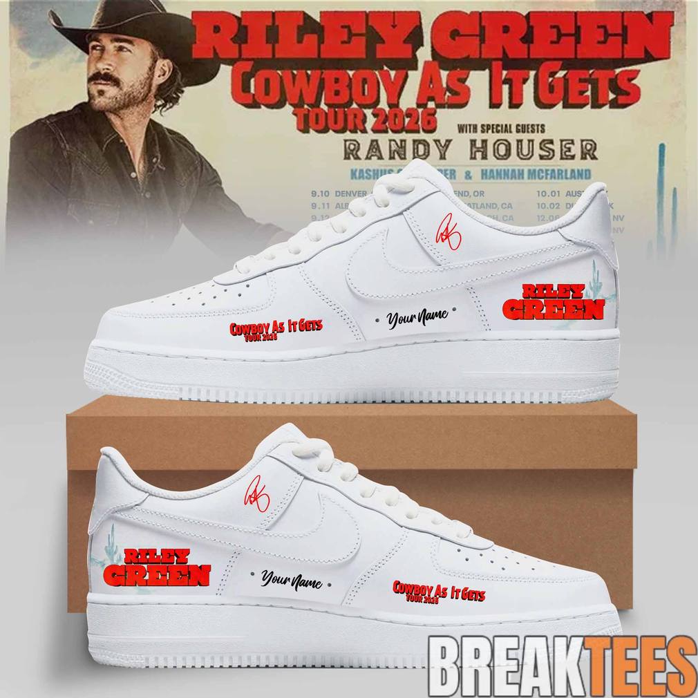 Riley Green Cowboy As It Gets Tour 2026 Custom Air Force 1 Shoes
