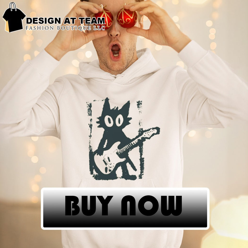 Rock Star Cat puck music graphic shirt