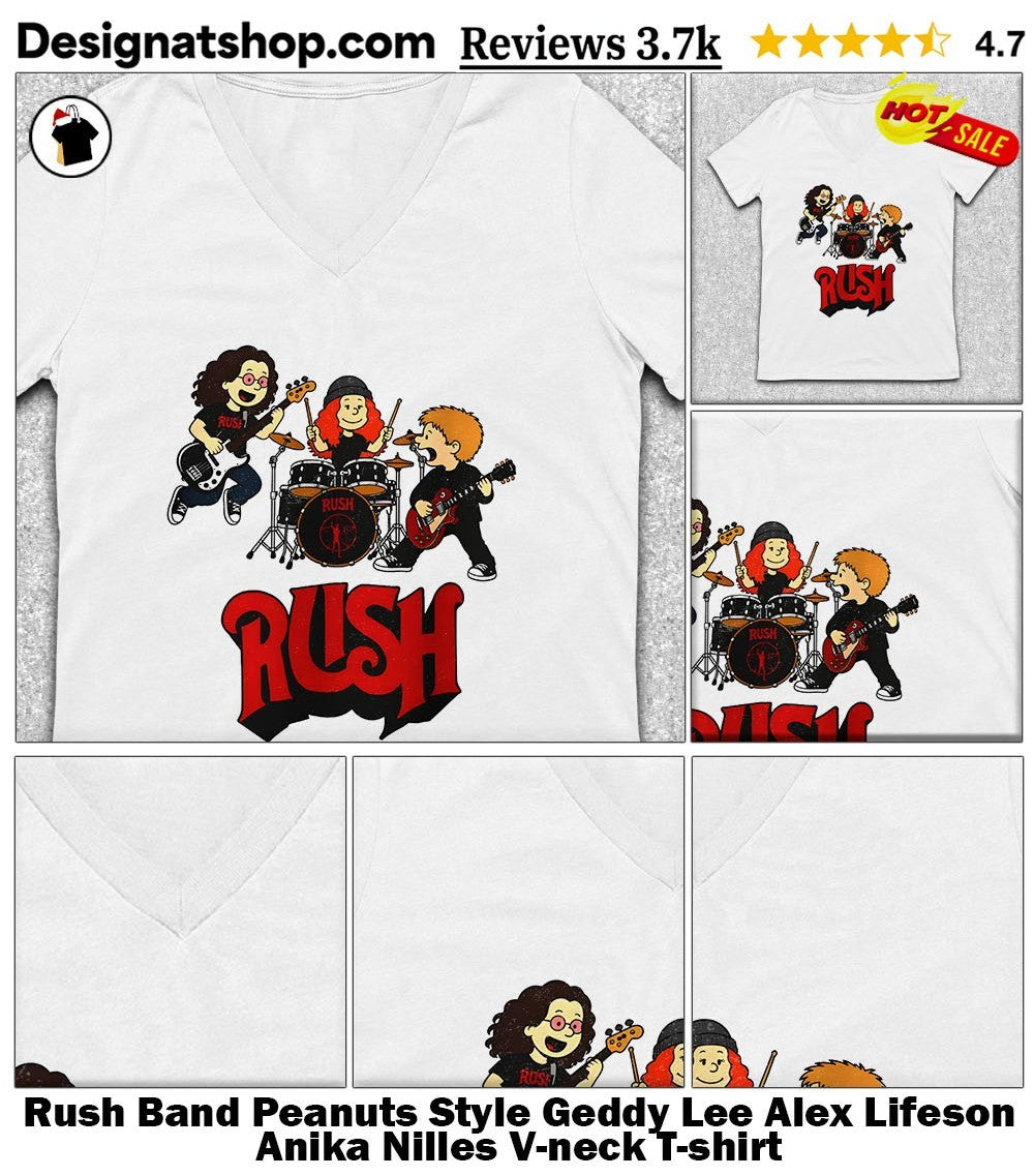 Rush Band Peanuts Style Geddy Lee Alex Lifeson Anika Nilles shirt
