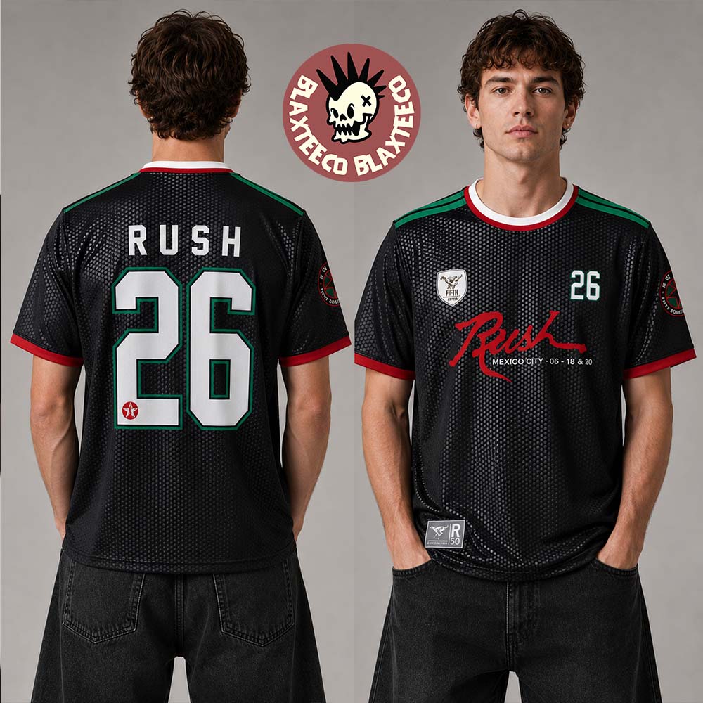 Rush Mexico City Fifty Something Tour 2026 Exclusive Merch On June 18 And 20 Soccer Jersey