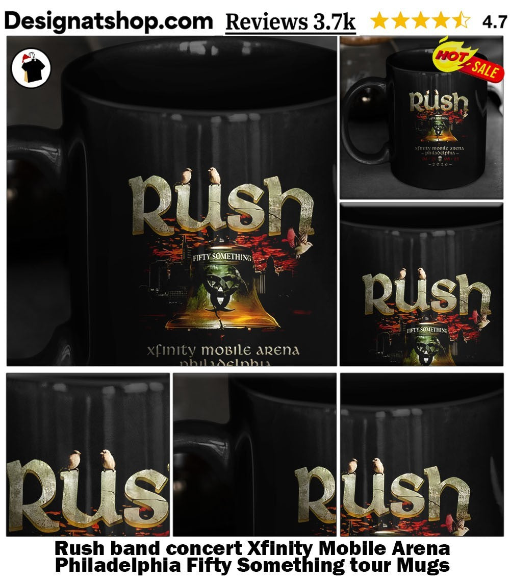 Rush band concert Xfinity Mobile Arena Philadelphia Fifty Something tour shirt