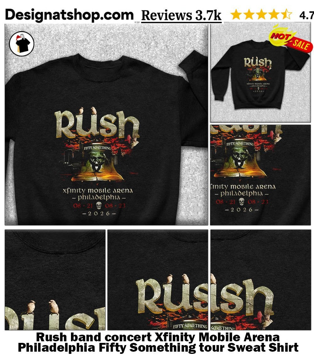 Rush band concert Xfinity Mobile Arena Philadelphia Fifty Something tour shirt