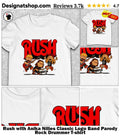 Rush with Anika Nilles Classic Logo Band Parody Rock Drummer shirt