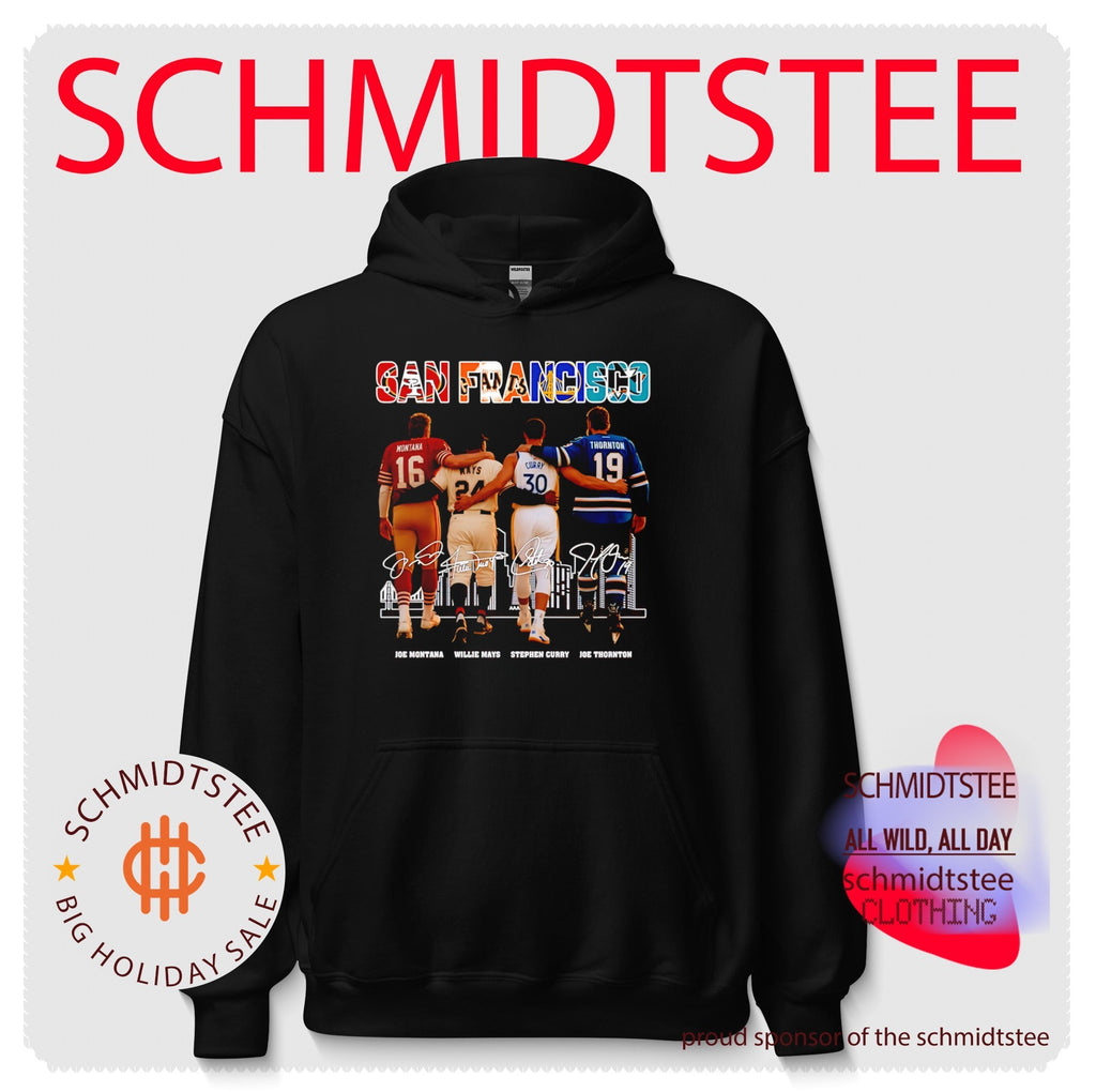 SF Legends Joe Montana Willie Mays Stephen Curry and Joe Thornton shirt
