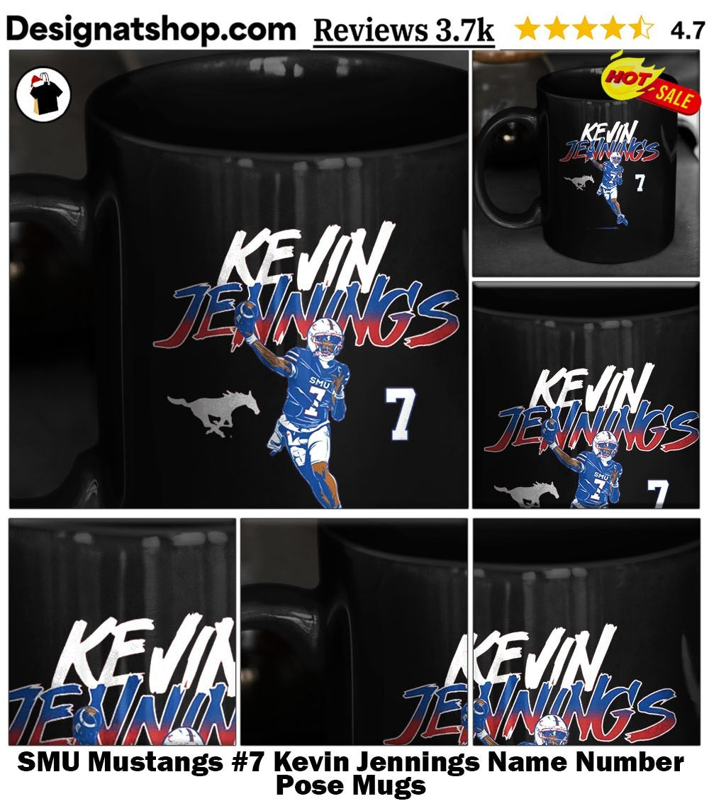 SMU Mustangs #7 Kevin Jennings Name Number Pose shirt