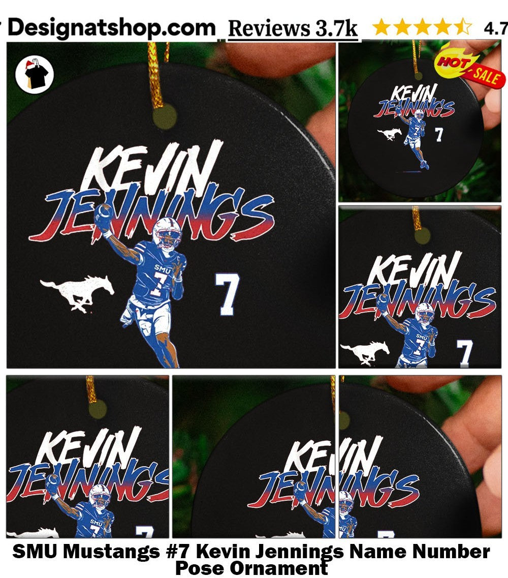 SMU Mustangs #7 Kevin Jennings Name Number Pose shirt