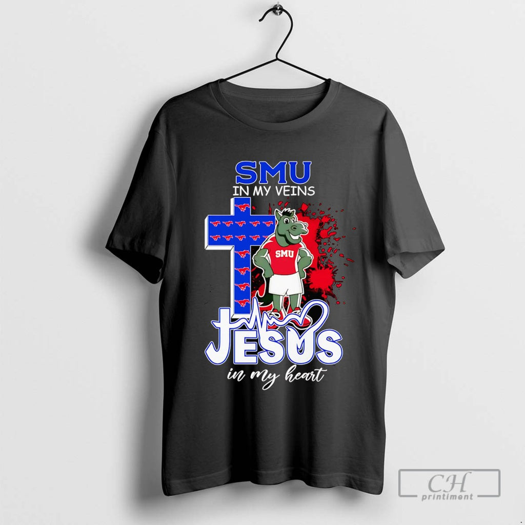 Smu In My Veins Jesus In My Heart Mascot