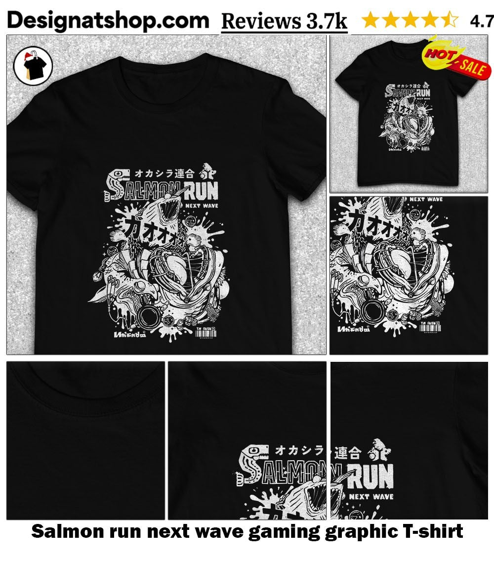 Salmon run next wave gaming graphic shirt