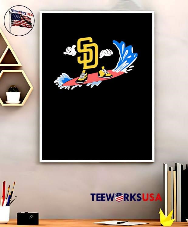 San Diego SD Surfboard Surfing Waves Logo shirt