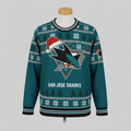 San Jose Sharks NHL Ugly Christmas Sweater – Teal & Black “Sharks” Holiday Knit