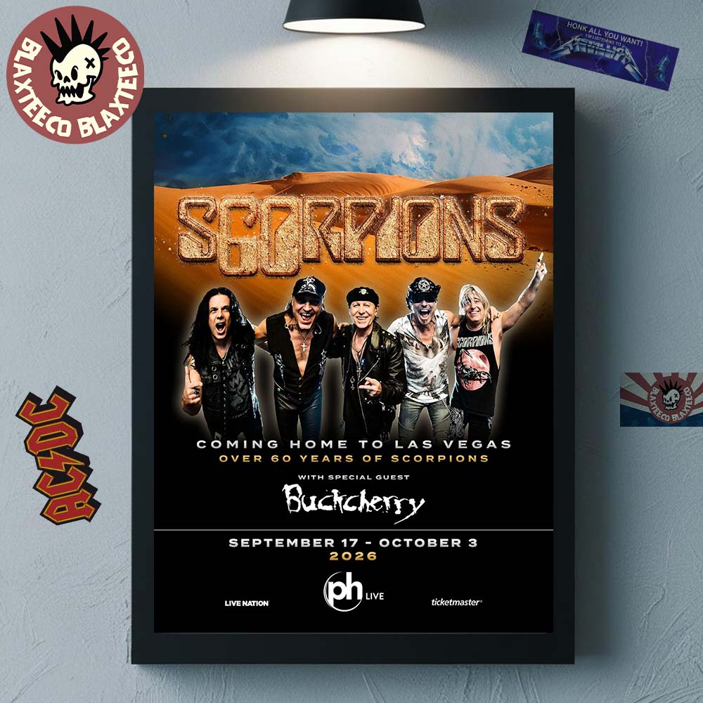 Scorpions Return To PH Live At Planet Hollywood Las Vegas Coming Home World Tour On September 17 – October 3 2026 Poster Canvas
