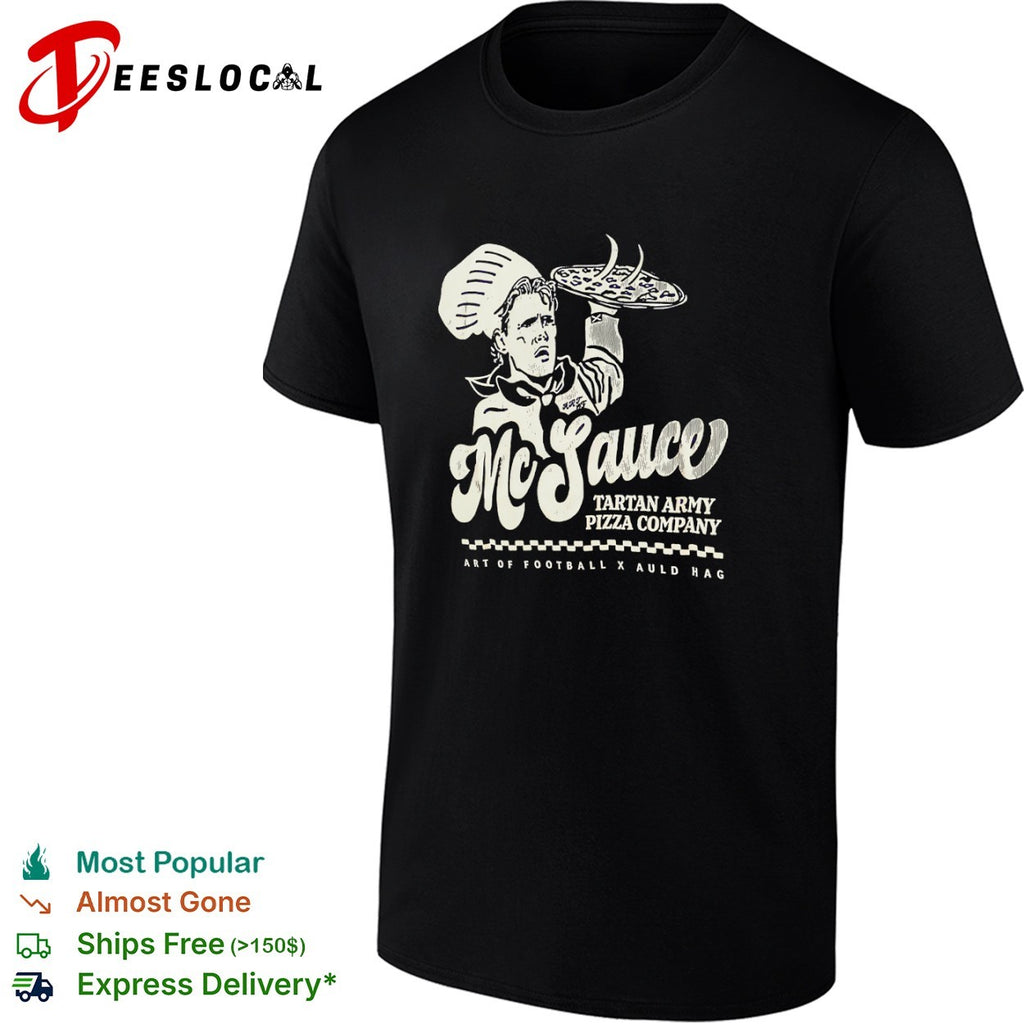 Scotland football McSauce Tartan Army Pizza Company Scott McTominay chef shirt