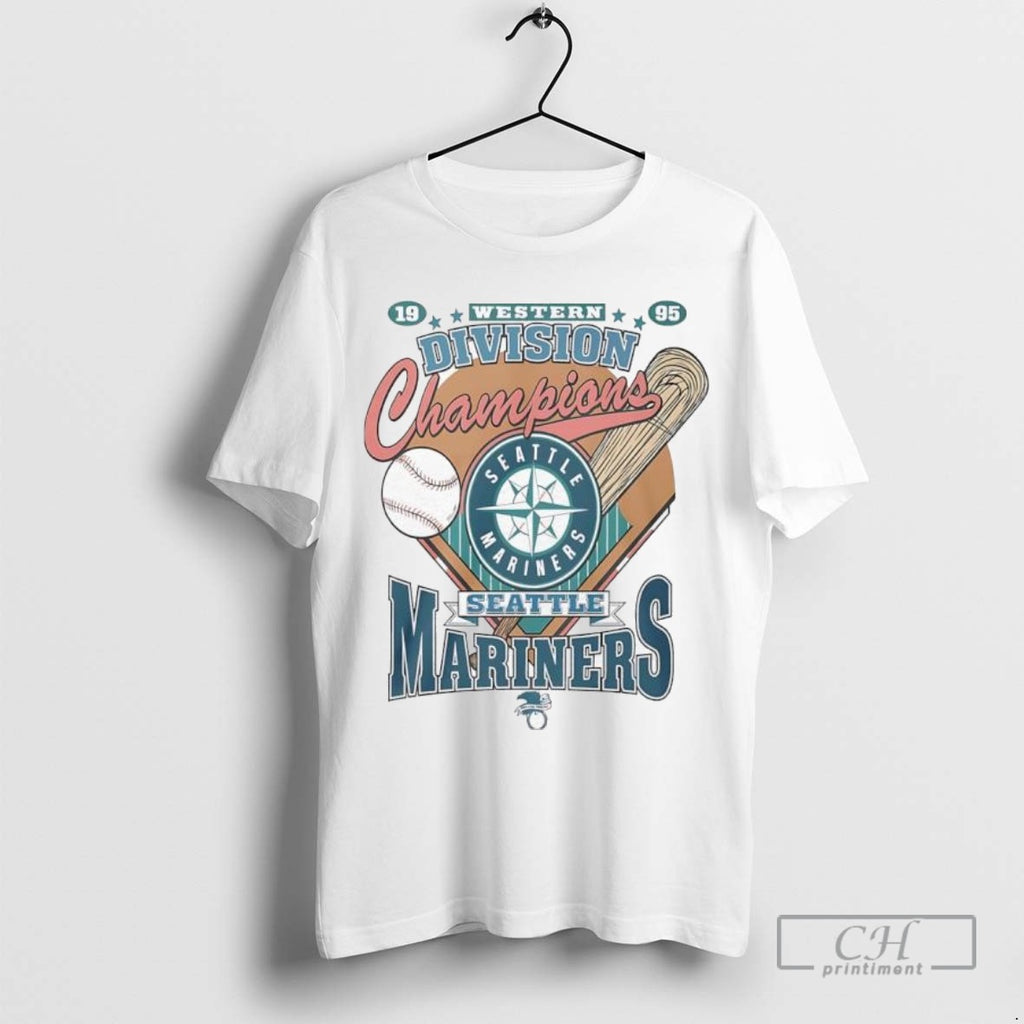 Seattle Mariners 1995 Western Division Champions Vintage Logo Ladies