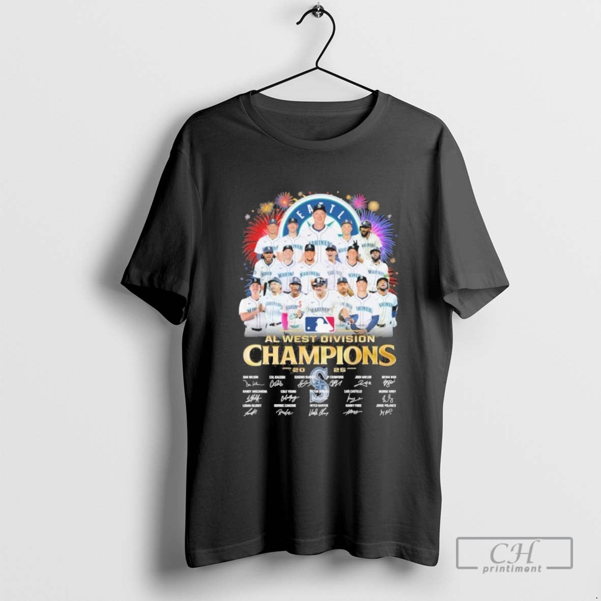 Seattle Mariners Team Al West Division Champions Signatures