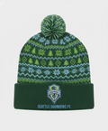 Seattle Sounders FC Knit Beanie Hat – Rave Green MLS Pom-Pom Winter Gear
