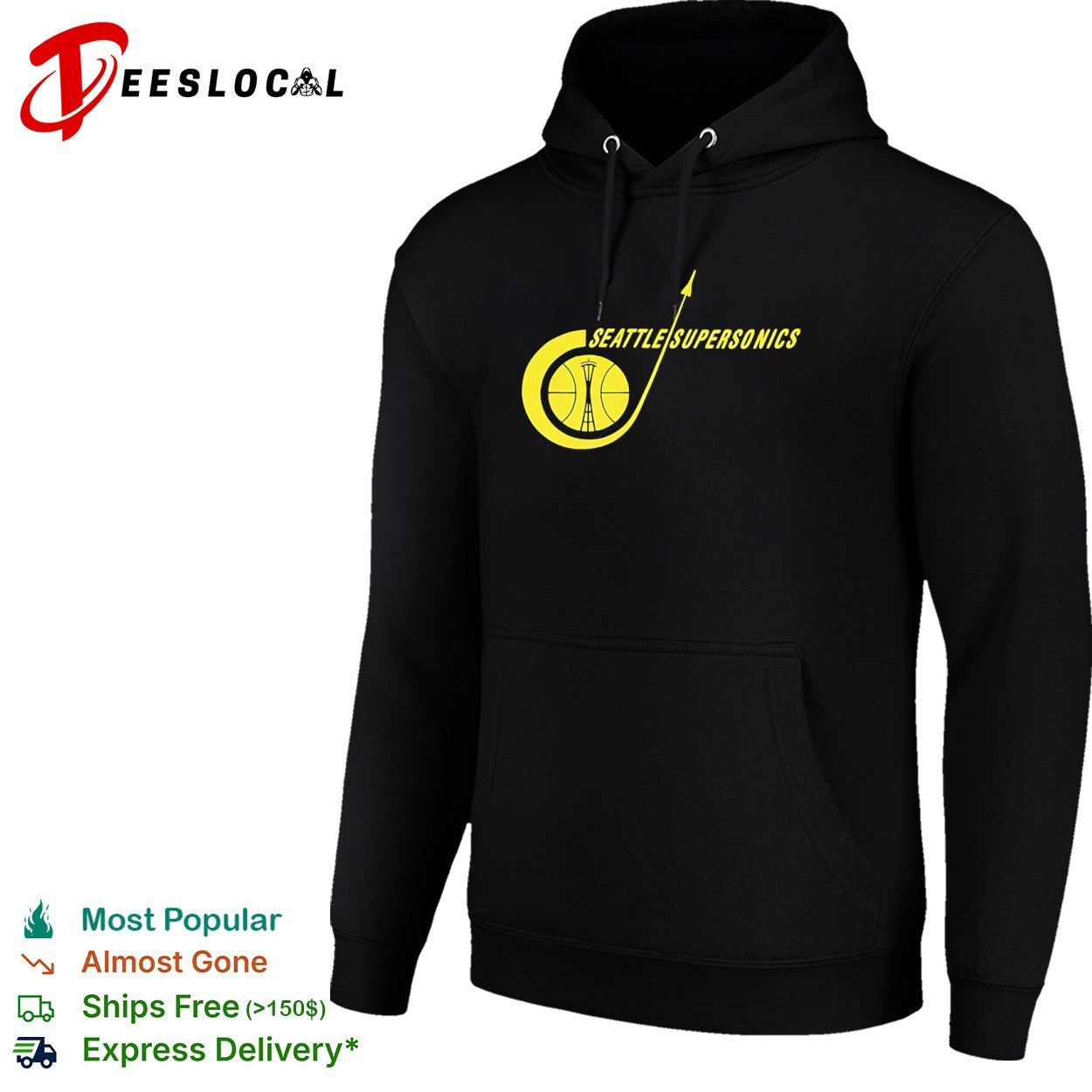 Seattle SuperSonjcs Basketball Space Needle Logo shirt