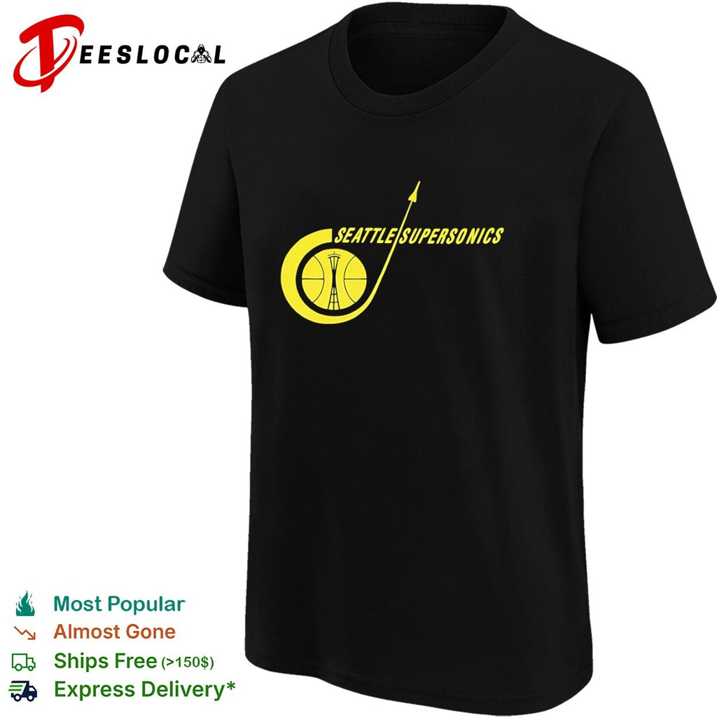 Seattle SuperSonjcs Basketball Space Needle Logo shirt