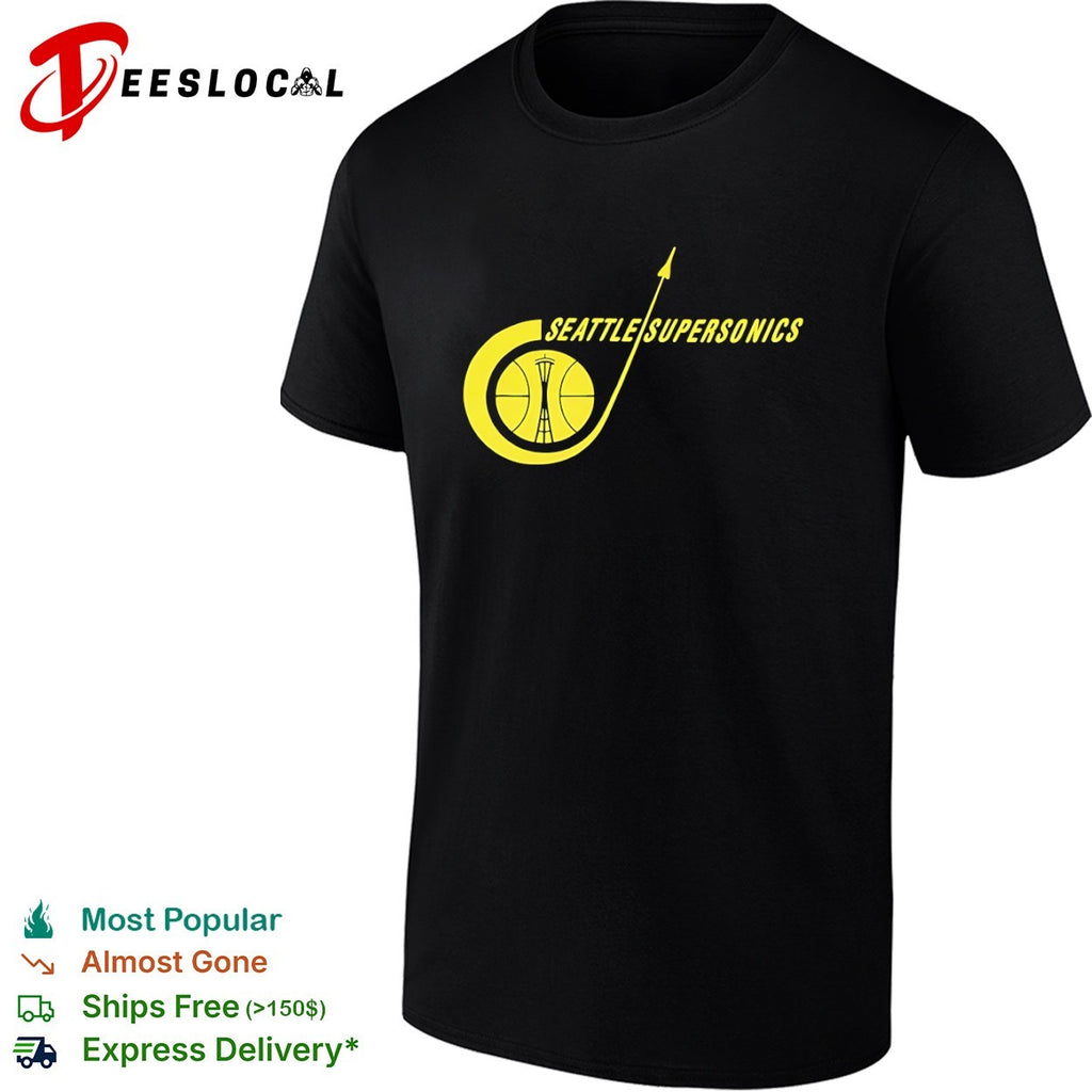 Seattle SuperSonjcs Basketball Space Needle Logo shirt