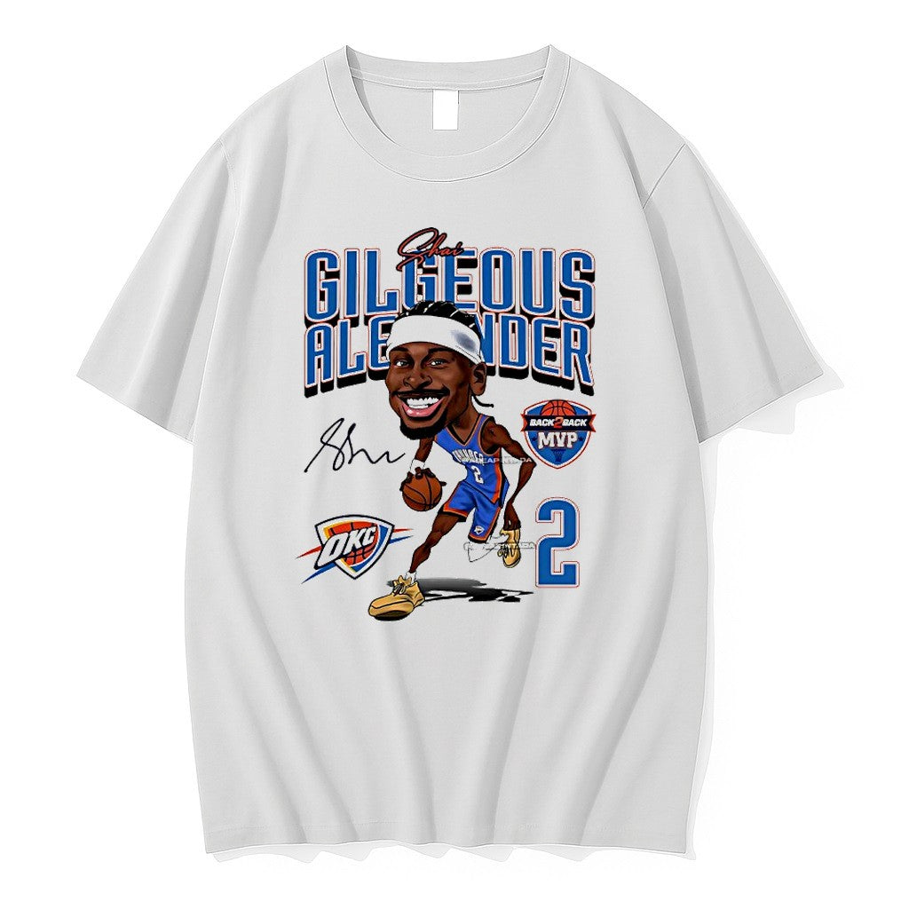 Shai Gilgeous Alexander 2 Ock Thunders Back 2 Back Mvp Signature Caricature Tshirts Sweater