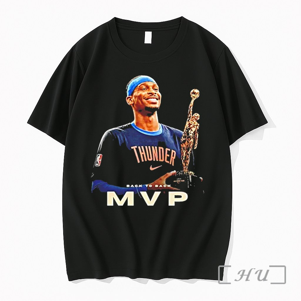 Shai Gilgeous Alexander Holding Back To Back Mvp Trophy Tshirts Sweater