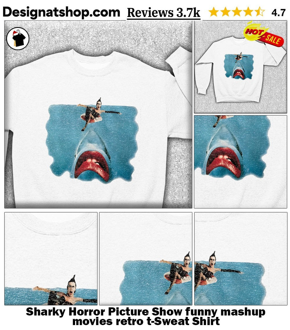 Sharky Horror Picture Show funny mashup movies retro t-shirt
