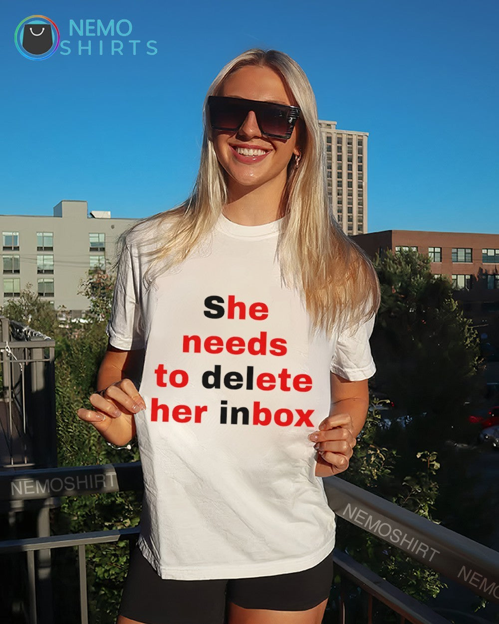 She needs to delete her inbox shirt
