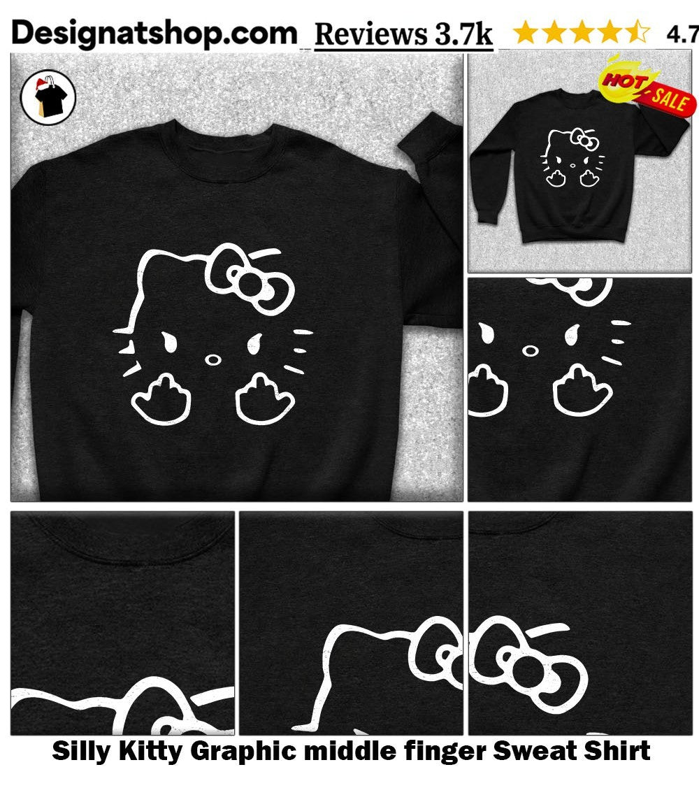 Silly Kitty Graphic middle finger shirt