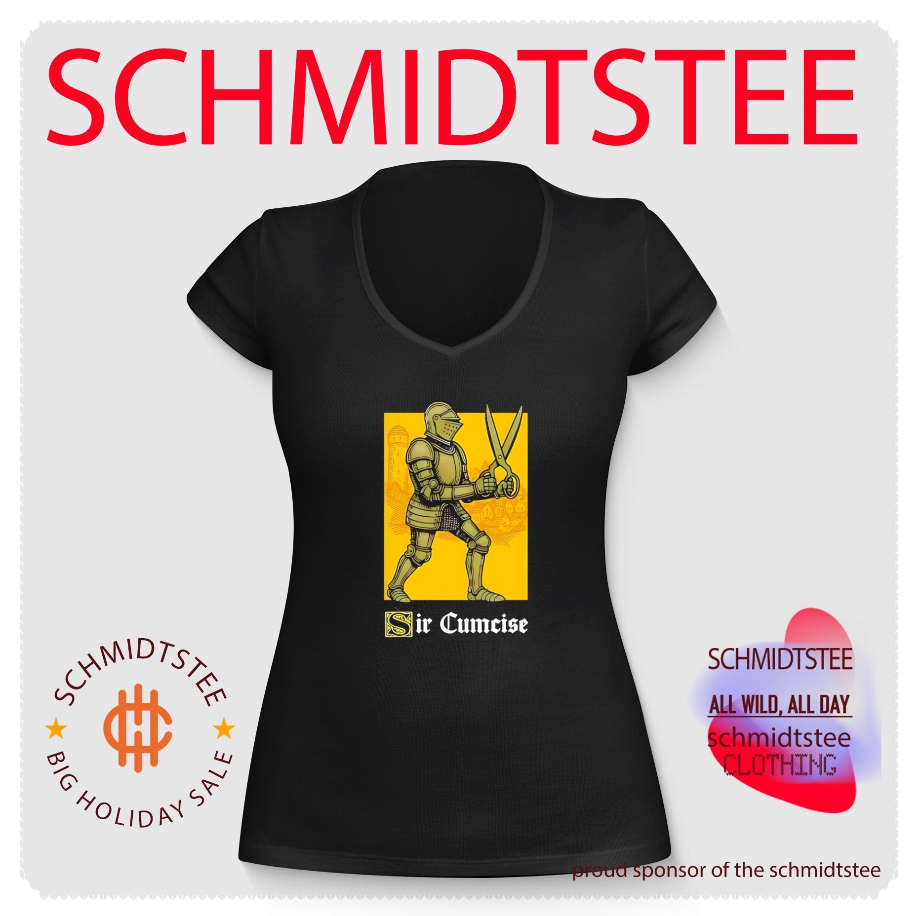 Sir Cumcise Knight with Scissors pun medieval humor shirt