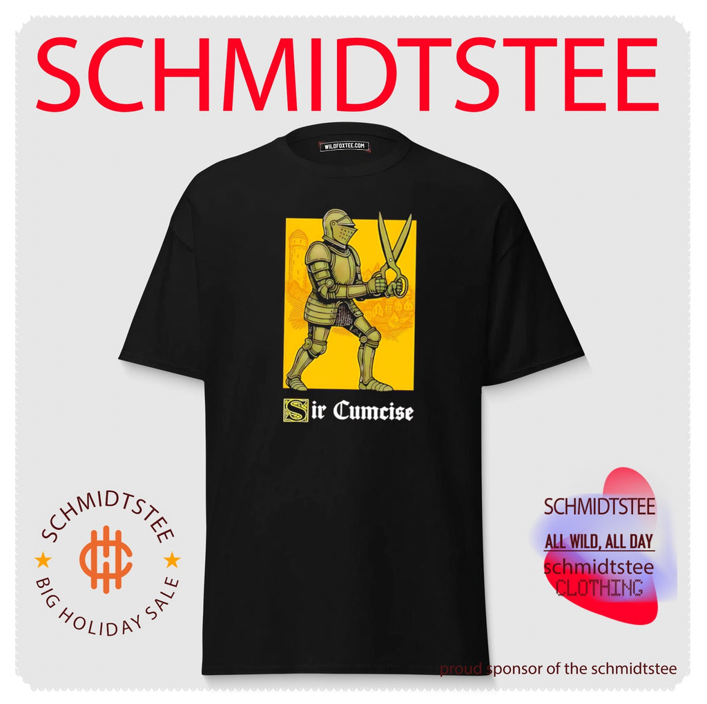 Sir Cumcise Knight with Scissors pun medieval humor shirt