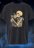 Skeleton Holding Cat Love Until Death T-Shirt