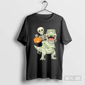 Skeleton Riding Mummy Dinosaur T Rex Halloween Funny Pumpkin