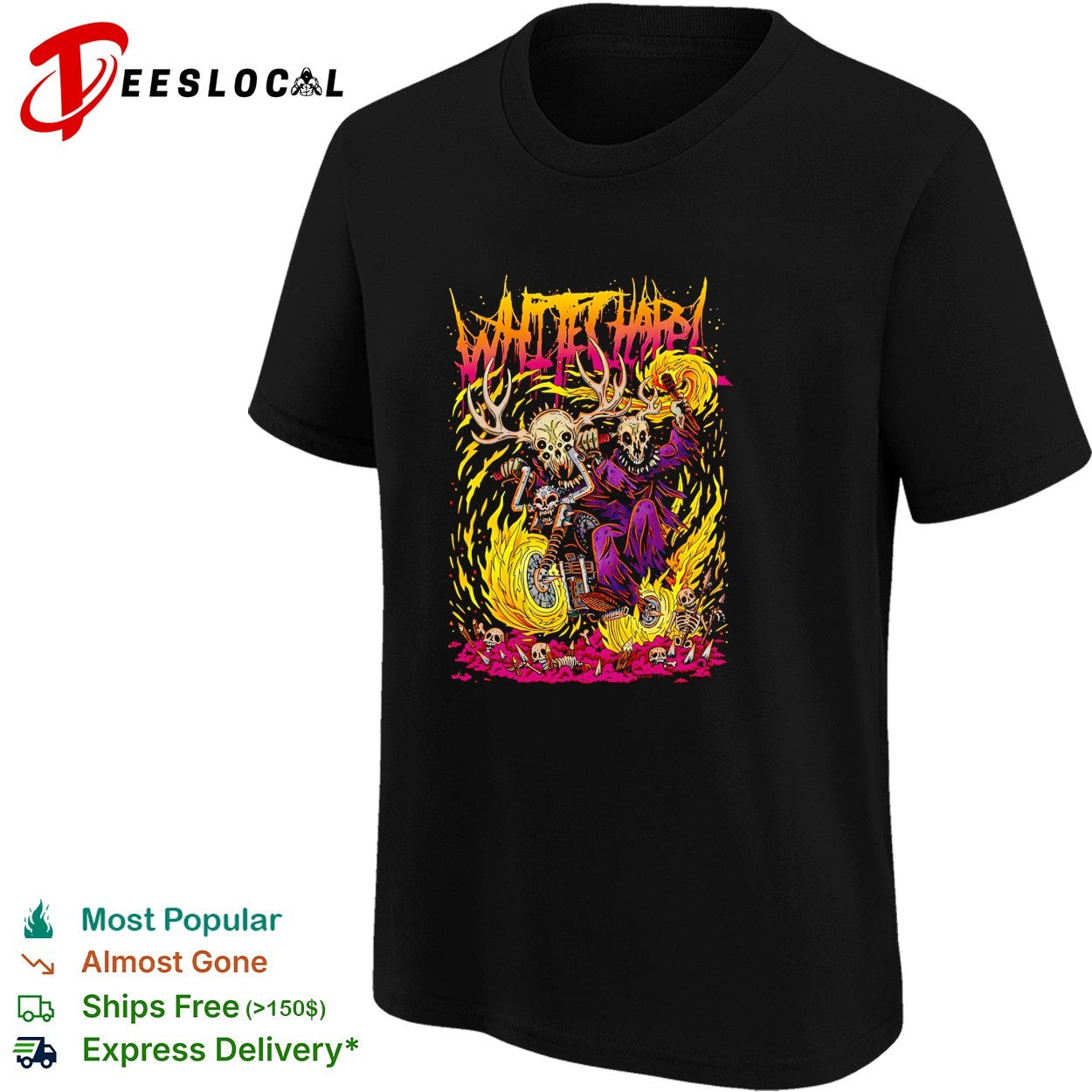 Skeleton driving motor Whitechapel 2026 Summer Bikers Spider shirt