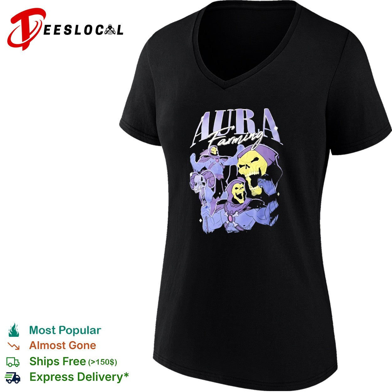 Skeletor Aura Farming Masters of the Universe He-Man and the Masters of the Universe shirt