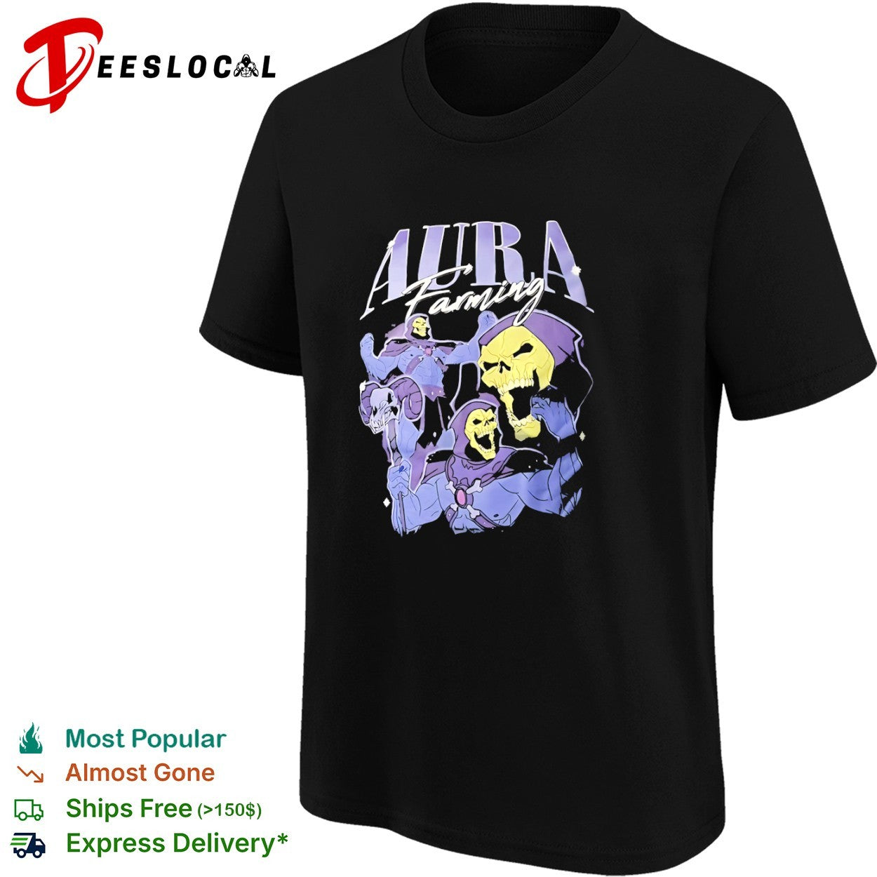 Skeletor Aura Farming Masters of the Universe He-Man and the Masters of the Universe shirt