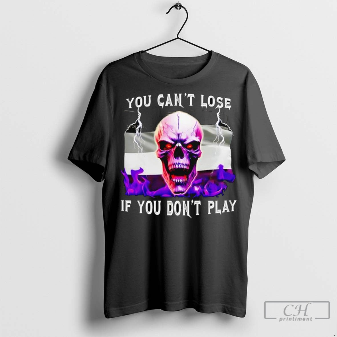 Skull With Purple Flag You Cant Lose If You Dont Play T Shirt Jpg