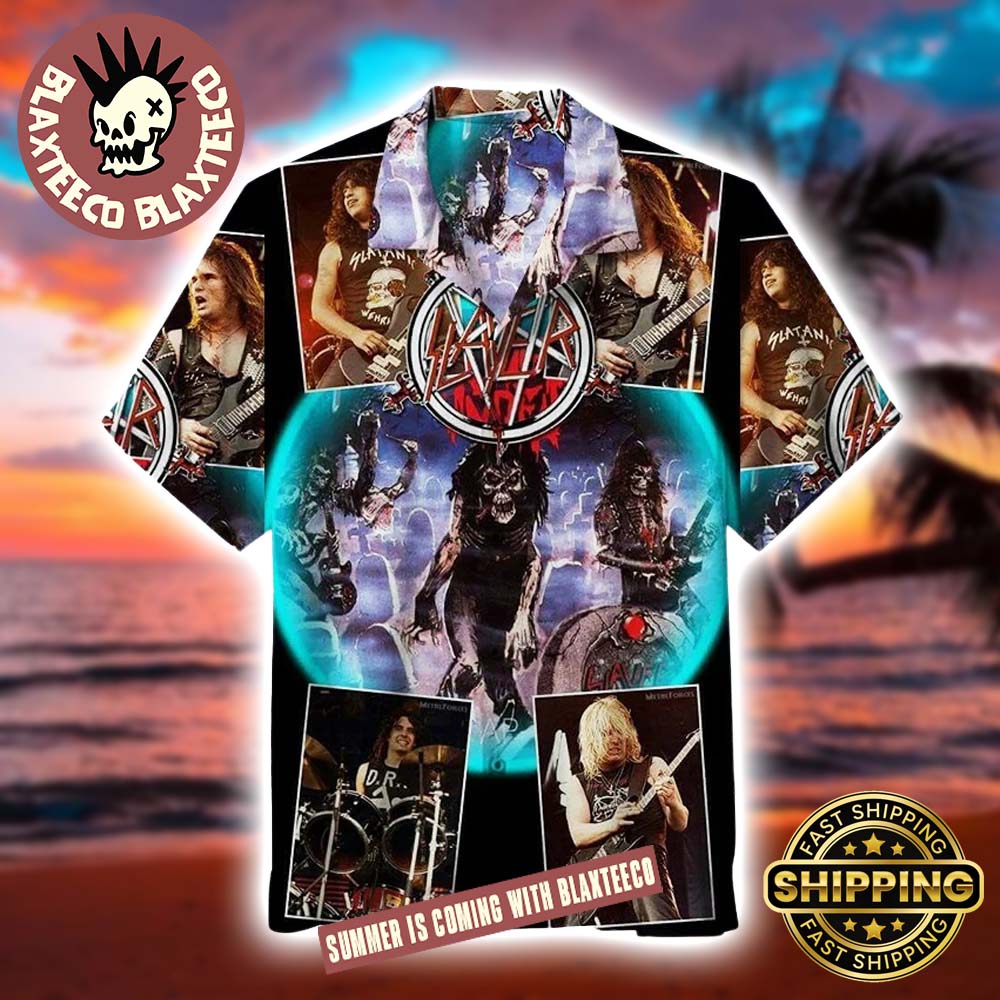Slayer Band Thrash Metal Band Performing Photo Gift For Fans 2025 Summer Hawaiian Shirt