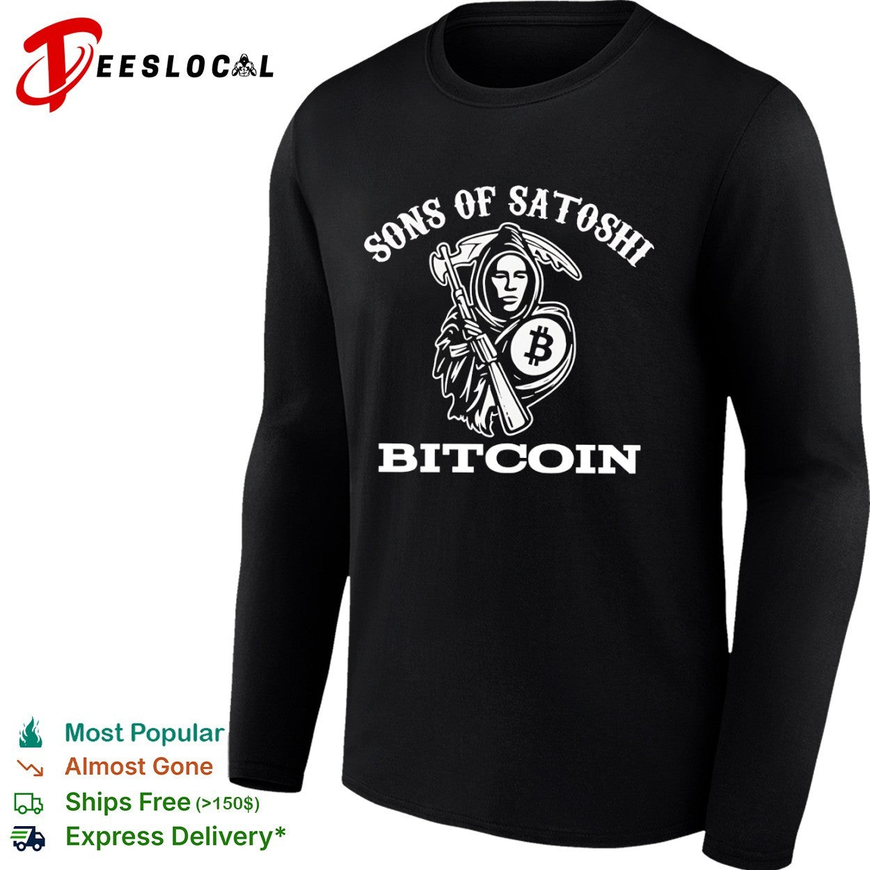 Sons of Satoshi Bitcoin Grim Reaper Crypto shirt
