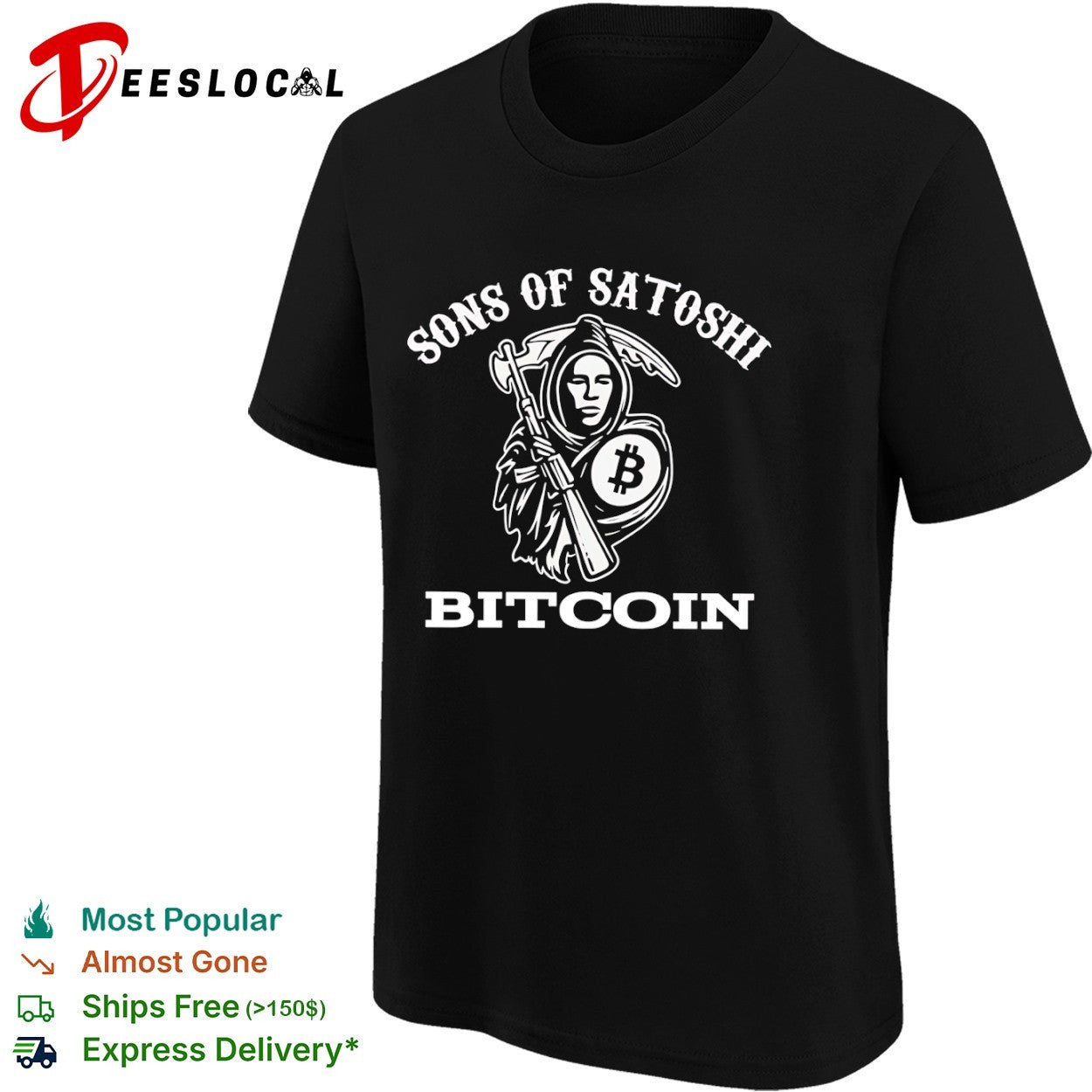 Sons of Satoshi Bitcoin Grim Reaper Crypto shirt